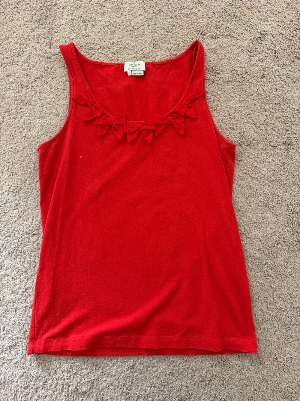 kate spade Red Bow-Trim Sleeveless Tank